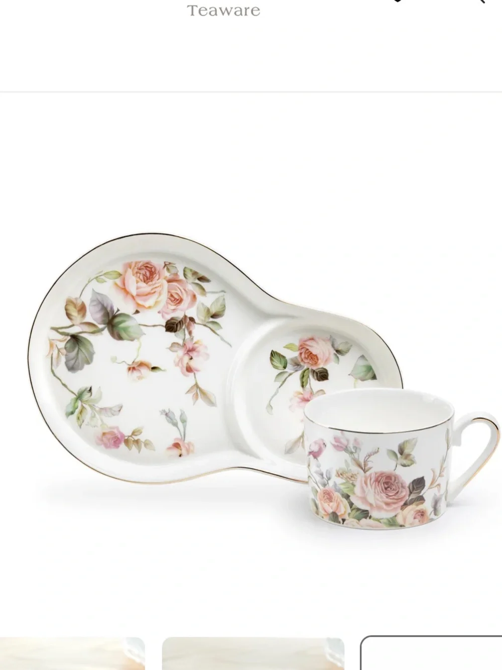 Magnolia Garden Fine Porcelain Tea Snack Set